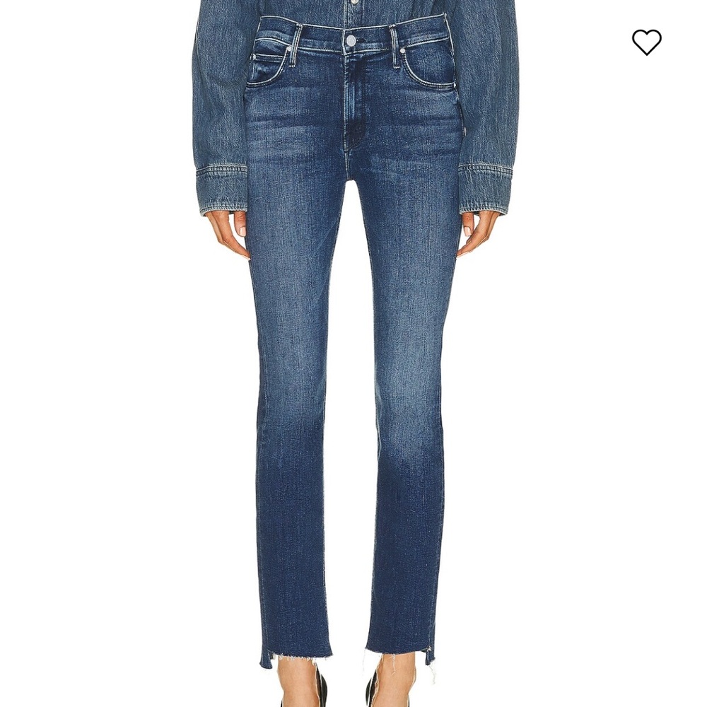MOTHER mid rise, dazzler ankle step fray